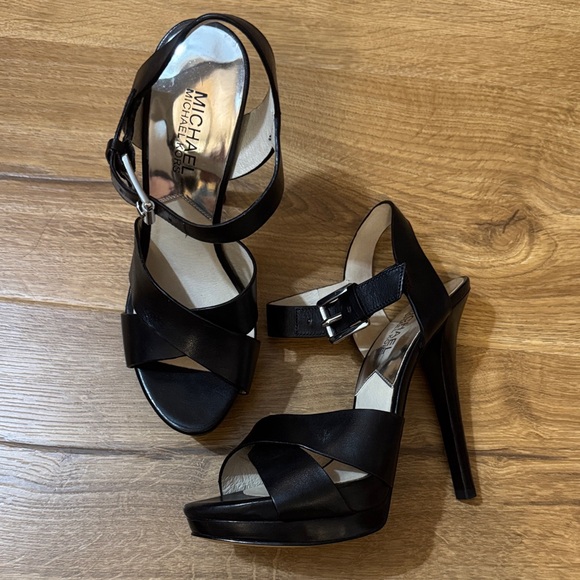 Michael Kors Black Strappy Heels - Picture 1 of 5